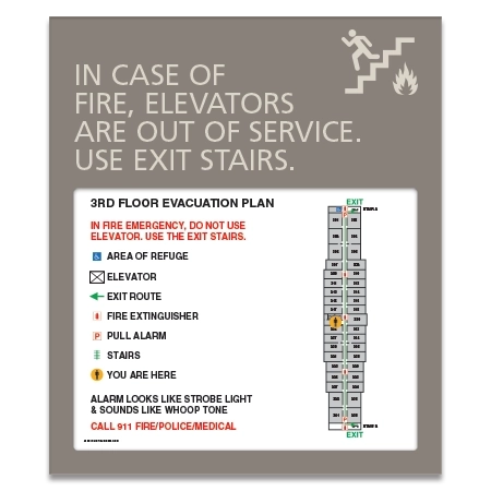 Standard Elevator Evacuation Plans - CA Compliant
