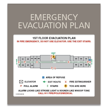 Standard Entrance Evacuation Plans - CA Compliant
