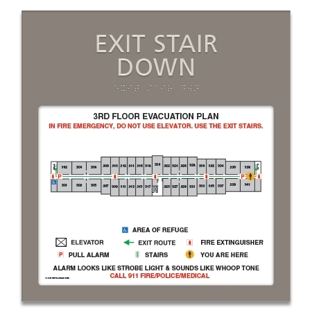 Standard Stairway Evacuation Plans - CA Compliant