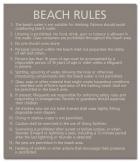 State Pool Sign - Beach Rules - Illinois Compliant