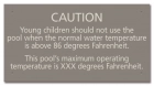 State Pool Sign - Caution Pool Temperature - Michigan Compliant