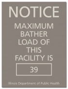State Pool Sign - Max Bather Load - Illinois Compliant