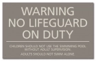 State Pool Sign - No Lifeguard - North Carolina Compliant