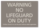 State Pool Sign - No Lifeguard on Duty - California