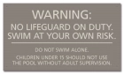 State Pool Sign - No Lifeguard on Duty - Maryland Compliant
