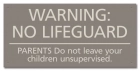 State Pool Sign - No Lifeguard on Duty - Oregon Compliant