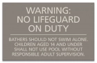 State Pool Sign - No Lifeguard on Duty - Utah Compliant