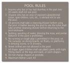 State Pool Sign - Pool Rules - Indiana Compliant