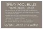State Pool Sign - Spray Pool Rules - Montana Compliant