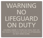 State Pool Sign - Warning No Lifeguard On Duty - Idaho Compliant