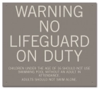 State Pool Sign - Warning No Lifeguard on Duty Sign - Maine Compliant