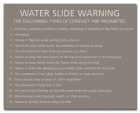State Pool Sign - Water Slide Rules - Nevada Compliant