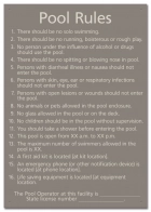 State Pool Signs - Pool Rules - South Carolina Compliant