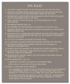 Washington Spa Rules Sign