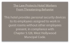 West Hollywood CA: Housekeeper Protection Notice - 4 Pack - Acrylic