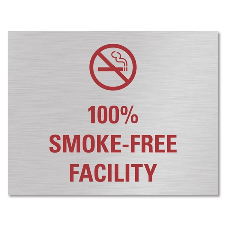 100% Smoke-Free Facility Sign w/Symbol