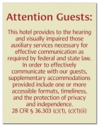 Attention Guests Sign: Hearing & Visually Impaired