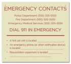 Connecticut Emergency Contacts Pool Sign