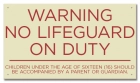 Delaware No Lifeguard On Duty Sign