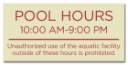 Delaware Pool Hours Sign