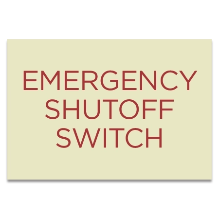 Emergency Shutoff Switch Sign