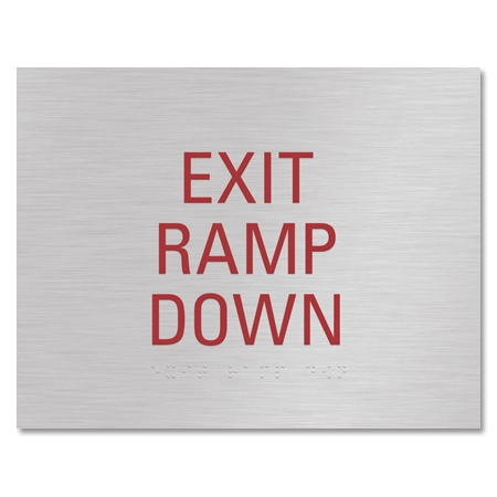 "Exit Ramp Down" Egress Sign - CA Compliant