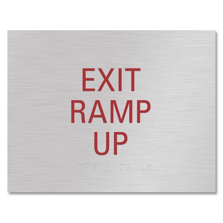 "Exit Ramp Up" Egress Sign - CA Compliant