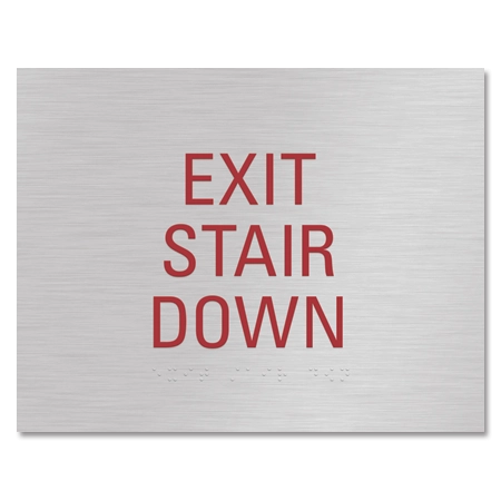 "Exit Stair Down" Egress Sign - CA Compliant