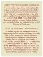 Florida Bilingual Human Trafficking Sign