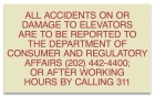 General Information Elevator Damage Sign