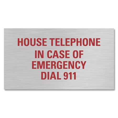 House Phone - In Emergency, Dial 911 Sign