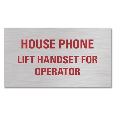 House Phone - Lift Handset for Operator Sign