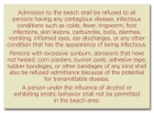 Illinois Beach Admission Rules Sign