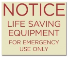 Illinois Life Saving Equipment Sign