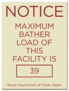 Illinois Maximum Bather Load Pool & Spa Sign