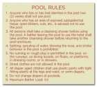 Indiana Pool Rules Sign