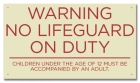 Iowa No Lifeguard On Duty Sign