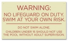 Maryland No Lifeguard on Duty Sign