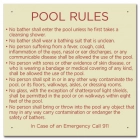 Massachusetts Pool Rules Sign