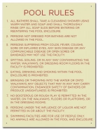 Nevada Pool Rules Sign