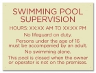 New Jersey Swimming Pool Supervision Sign