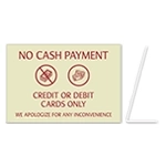 No Cash Payment - Easel Sign