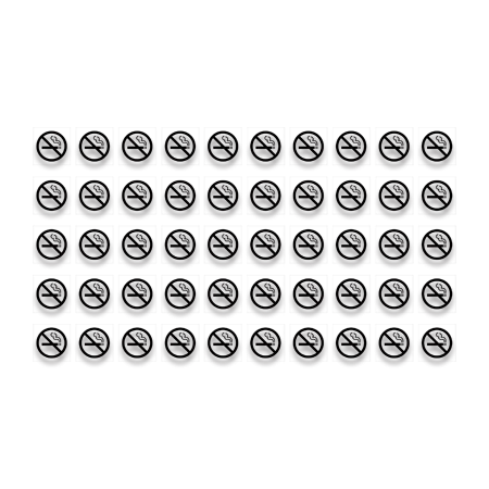 No Smoking Symbol Vinyl Decal - 50 Pack
