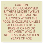 Ontario Canada Unsupervised Pool 2 Sign