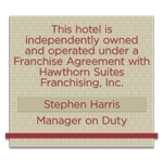 Owner Operator Plaque