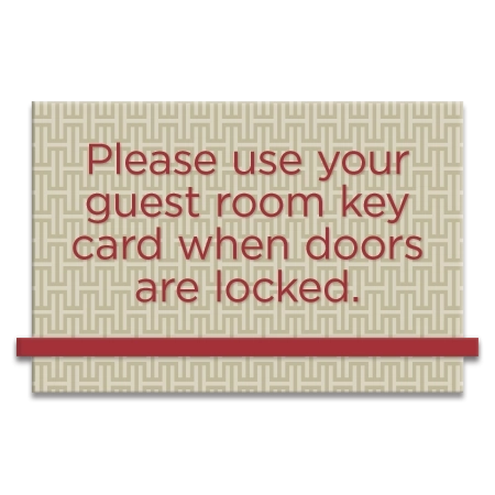 Please Use Your Guest Room Key Card Sign