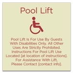 Pool Lift Rules w/ISA Symbol - Large