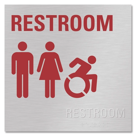 Restroom Sign w/Unisex & Dynamic ISA Symbols