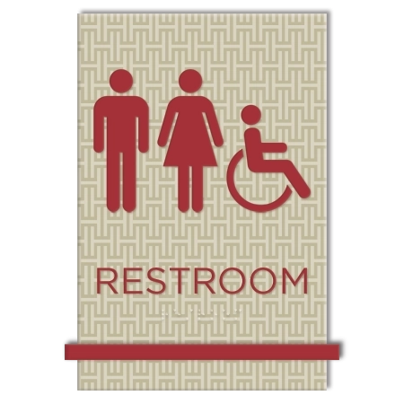 Restroom Sign w/Unisex & ISA Symbols