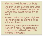 Roanoke, Virginia Pool Rules Sign